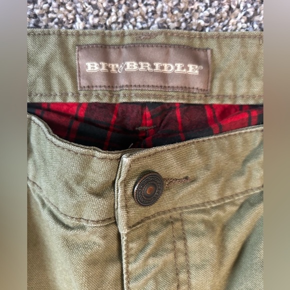 5/$25 Bit & Bridle women’s lined olive green canvas riding pants size 16 - Picture 2 of 7